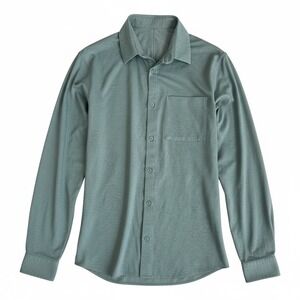 Lululemon Commission Long Sleeve Button Down Shirt Oxford Tidewater Teal Medium